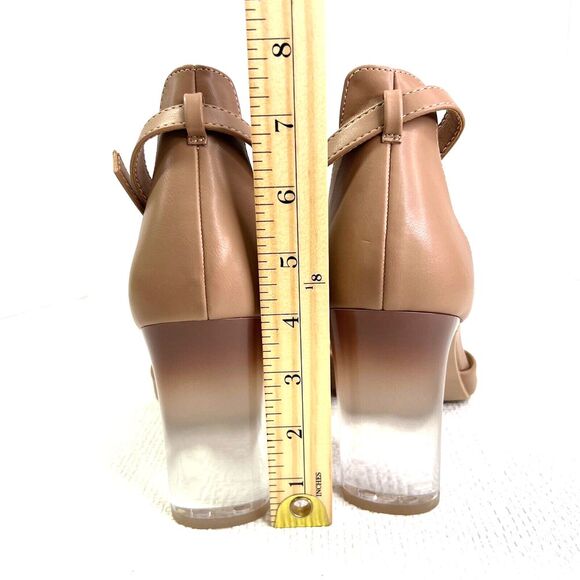 Torrid Ombre Lucite Close Toe Heel Beige Slingback Strap Size 10 Business Preppy - Picture 8 of 8